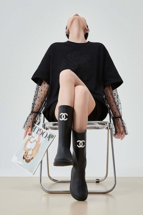 Lace Sleeve Round Neck T-Shirt