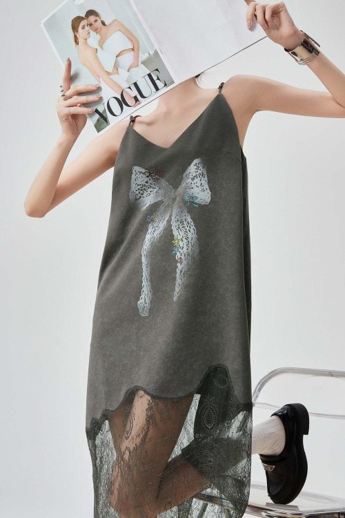 Lace Spliced Camisole Dress