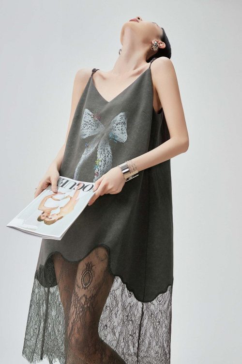 Lace Spliced Camisole Dress