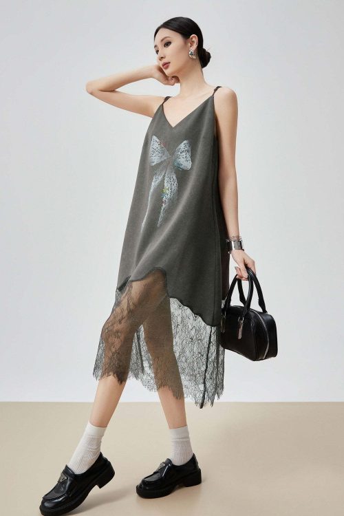 Lace Spliced Camisole Dress