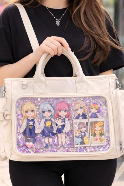 Large Black Ita Backpack with Clear Window for Photocards and Pins