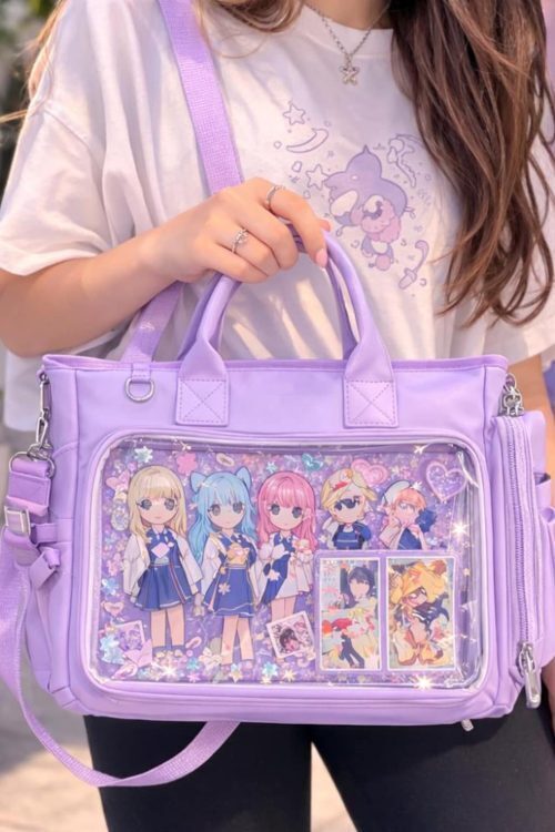 Large Black Ita Backpack with Clear Window for Photocards and Pins