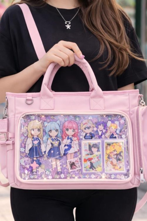 Large Black Ita Backpack with Clear Window for Photocards and Pins