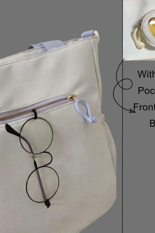 Large Black Ita Tote Bag with Clear Window for Pin Display