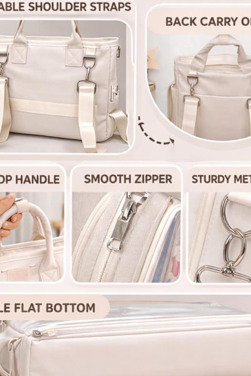 Large Black Kawaii Y2K Convertible Ita Bag with Clear Window for Photocards and Pins