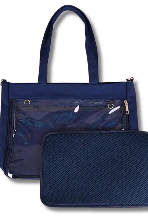 Large Convertible Ita Bag with Clear Window for Pin Display