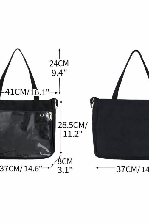 Large Convertible Ita Bag with Clear Window for Pin Display