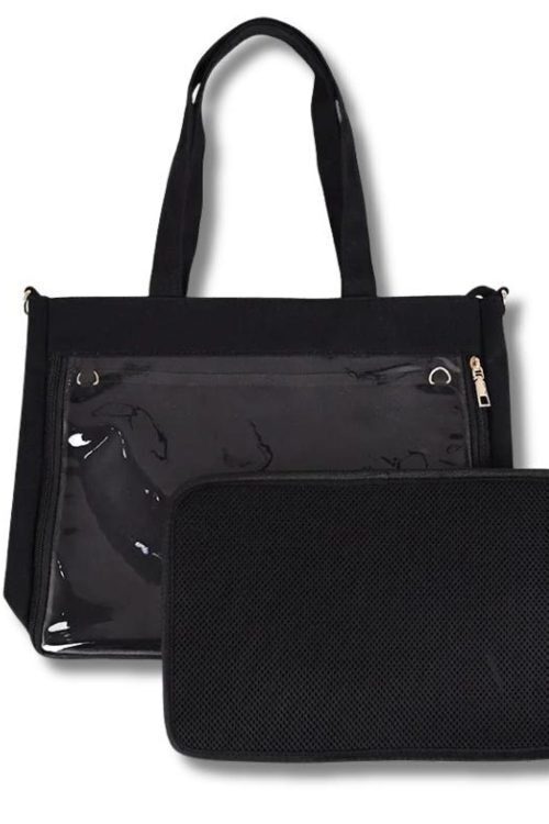Large Convertible Ita Bag with Clear Window for Pin Display