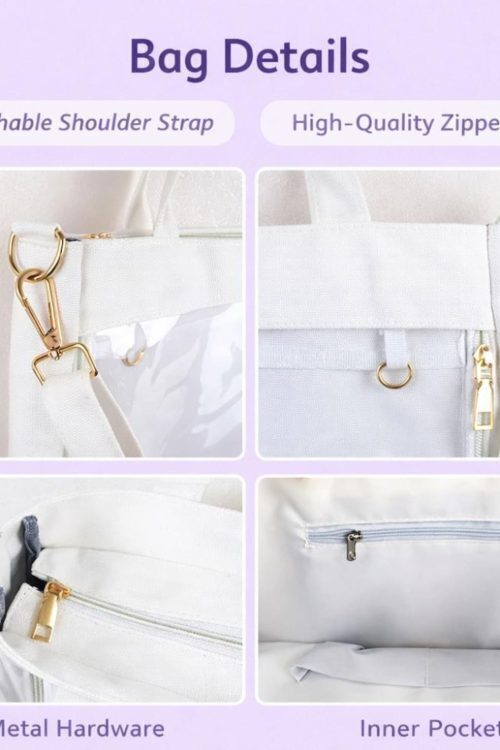 Large Ita Shoulder Bag with Clear Window for Pin Display