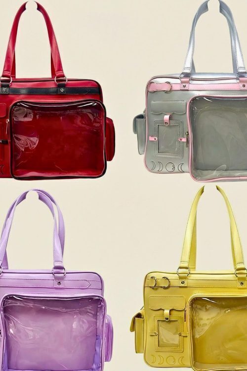 Large Pink Ita Bag with Clear Window for Plushies and Pins