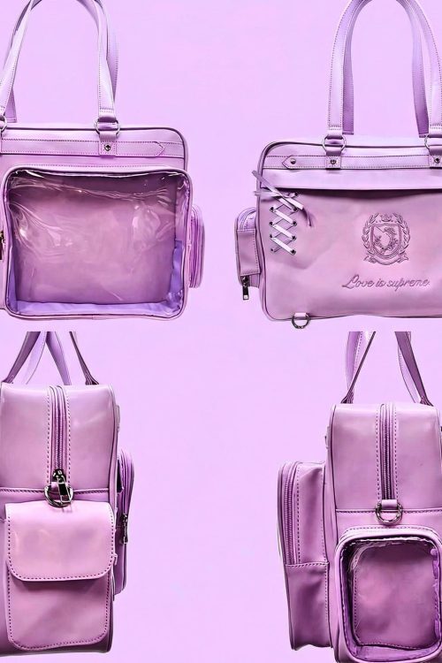 Large Pink Ita Bag with Clear Window for Plushies and Pins