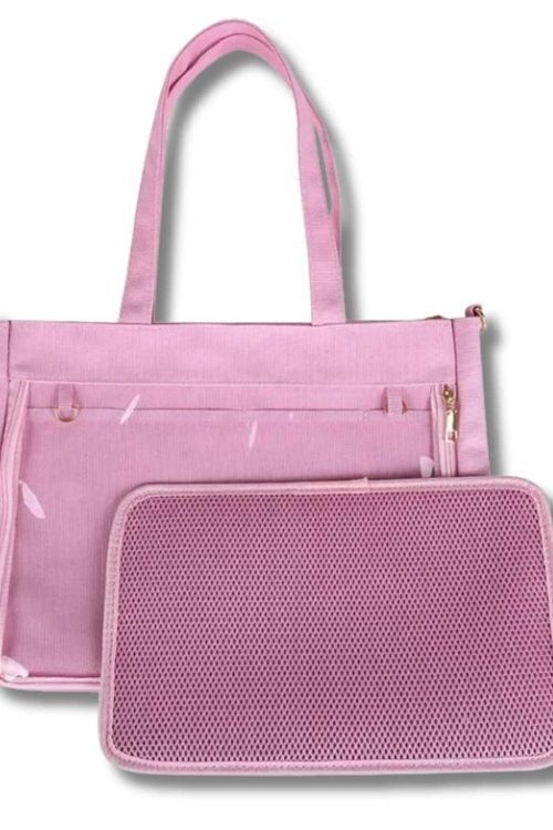 Large Pink Ita Shoulder Bag with Clear Window for Pin Display