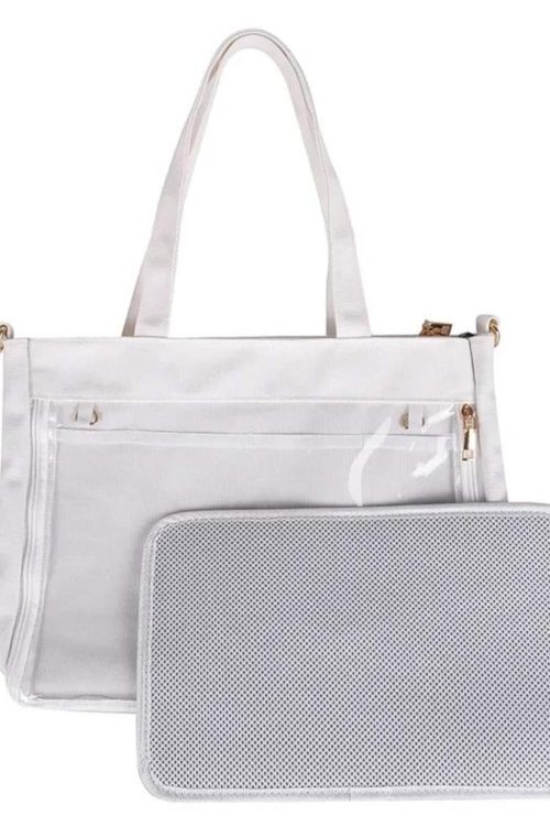 Large Pink Ita Shoulder Bag with Clear Window for Pin Display