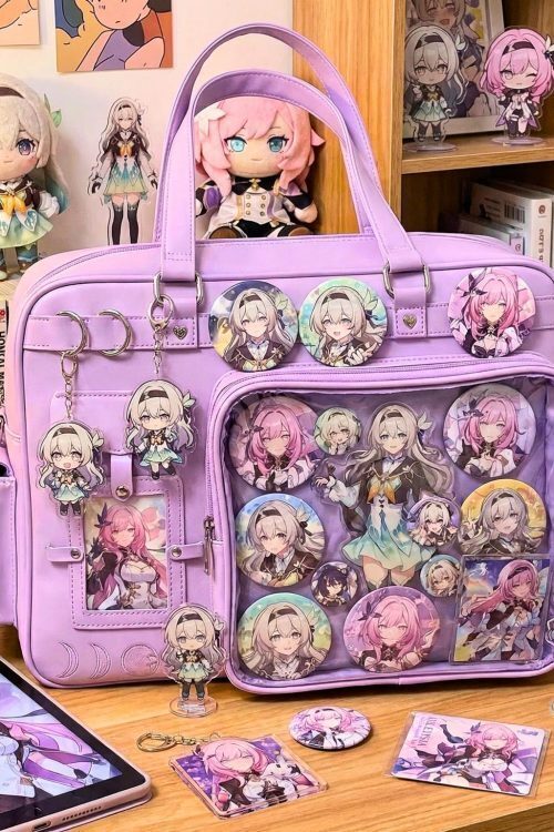 Large Yellow Ita Shoulder Bag for Plushies and Pins