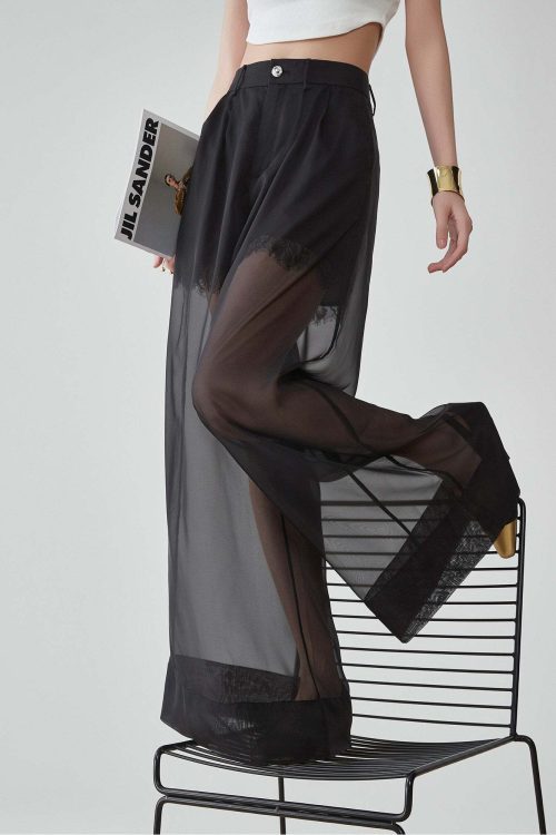 Layer Sheer High-Waist Pants