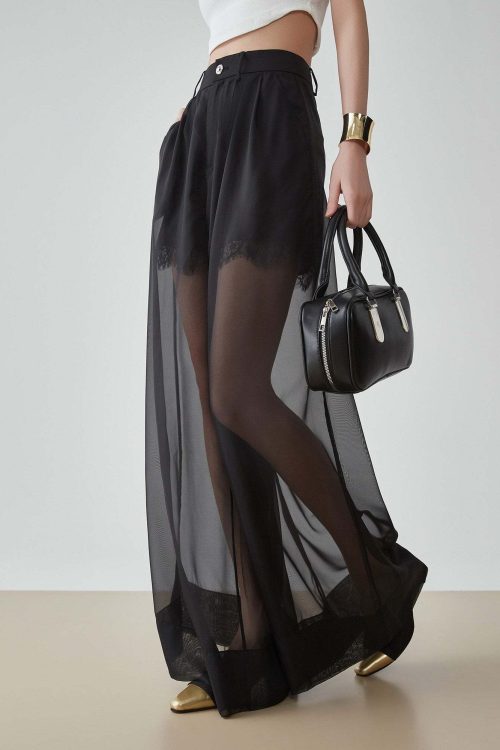 Layer Sheer High-Waist Pants