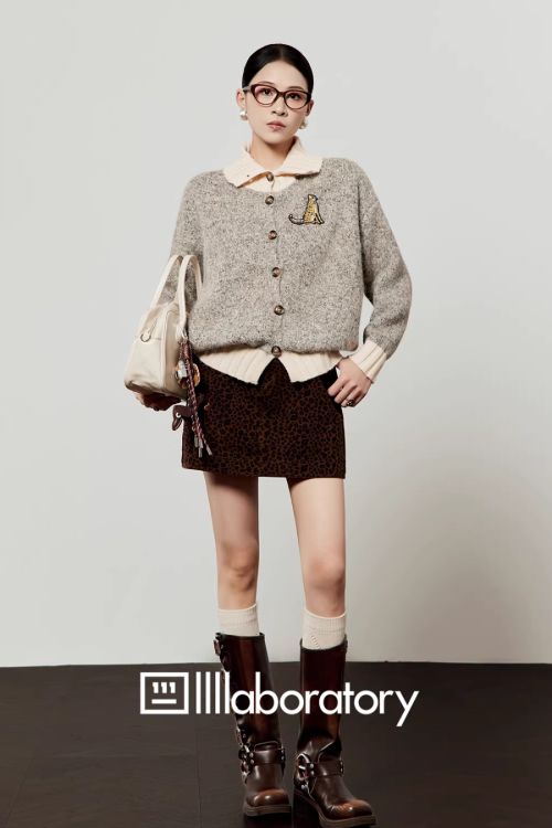 Layered-Style Knit Cardigan