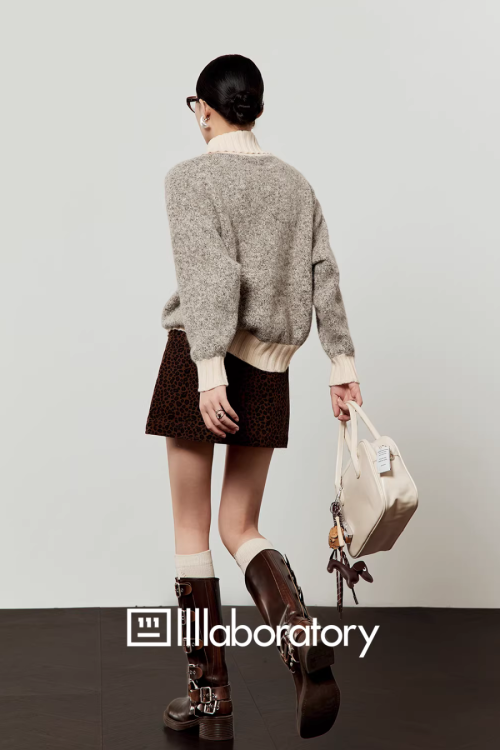 Layered-Style Knit Cardigan