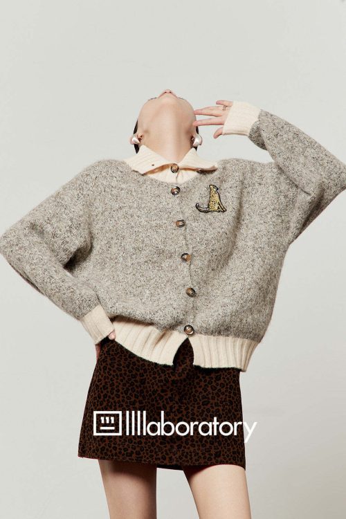 Layered-Style Knit Cardigan