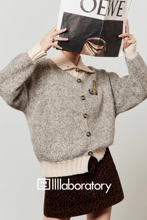 Layered-Style Knit Cardigan