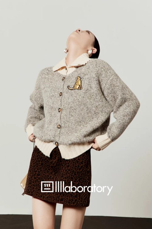 Layered-Style Knit Cardigan