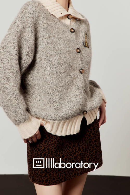 Layered-Style Knit Cardigan