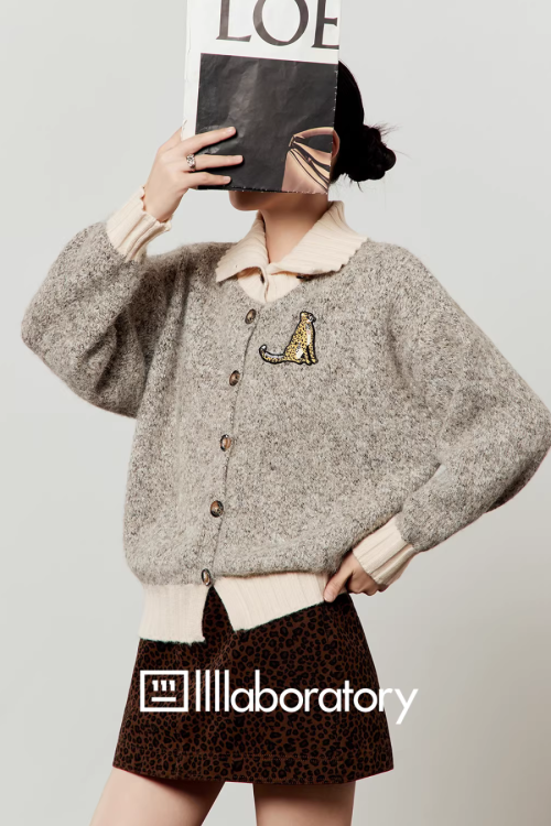 Layered-Style Knit Cardigan