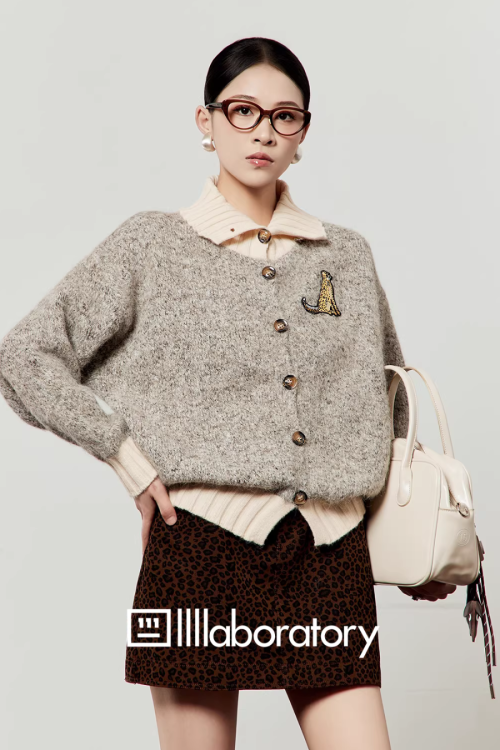 Layered-Style Knit Cardigan