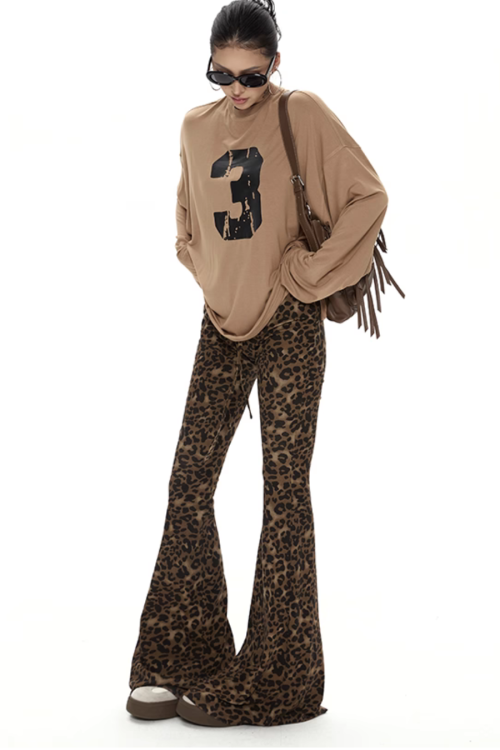 Leopard Flare Pants