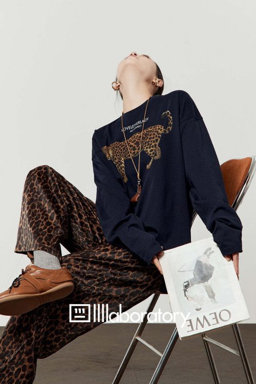 Leopard Print Long Sleeve / Leopard Print Wide Pants