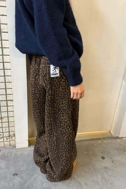 Leopard Print Wide Pants