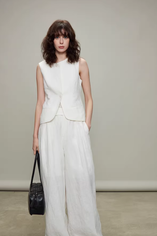 Linen Long-Sleeve Shirt / Casual Pants