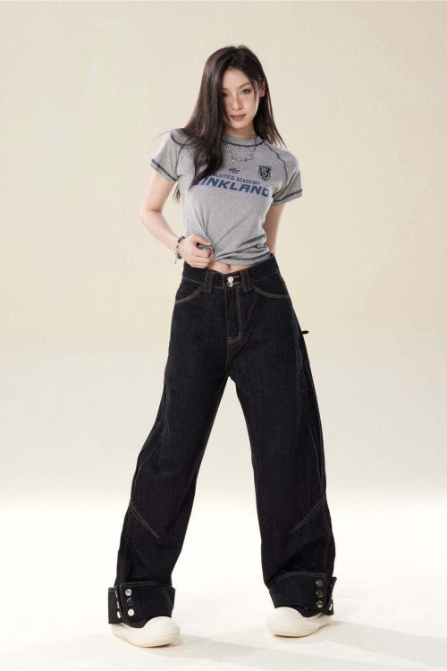 Loose Straight High-Waist Jeans