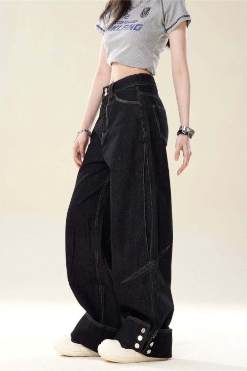 Loose Straight High-Waist Jeans