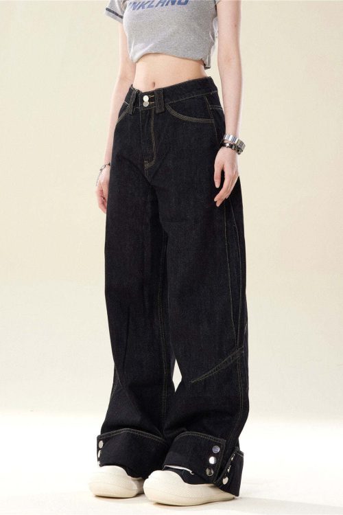 Loose Straight High-Waist Jeans