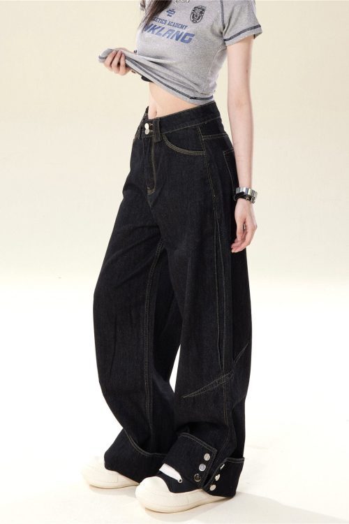 Loose Straight High-Waist Jeans