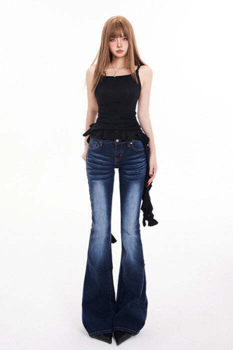Low Waist Long Flare Jeans
