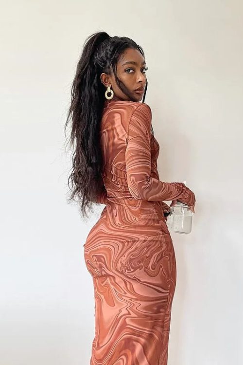 Marble Swirl Maxi Dress