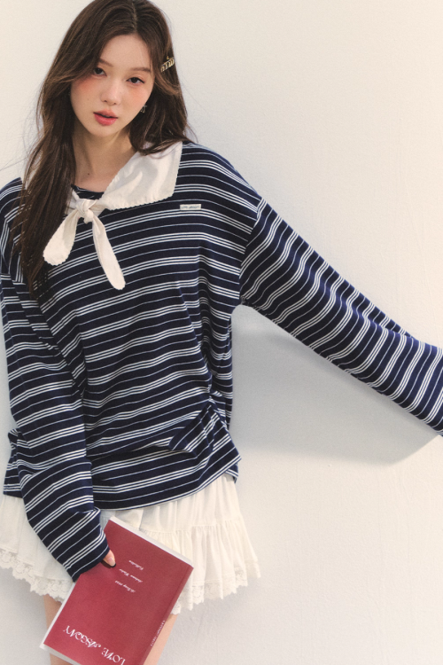 Marine Stripe Long Sleeve Top