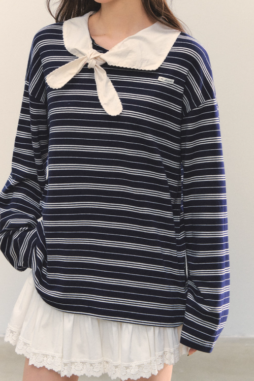 Marine Stripe Long Sleeve Top