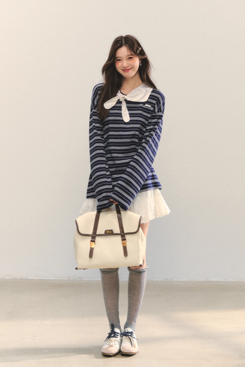 Marine Stripe Long Sleeve Top