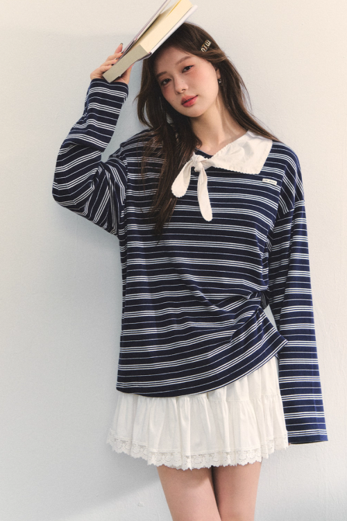 Marine Stripe Long Sleeve Top