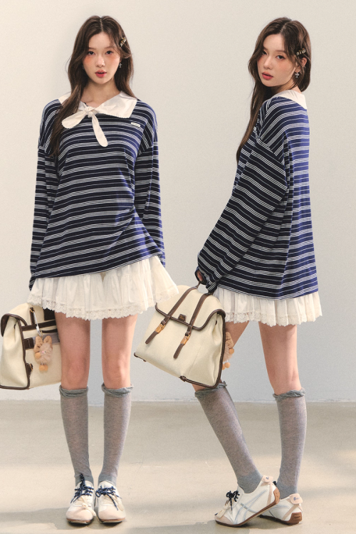Marine Stripe Long Sleeve Top