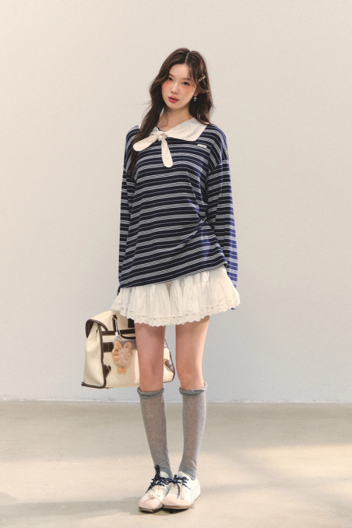 Marine Stripe Long Sleeve Top