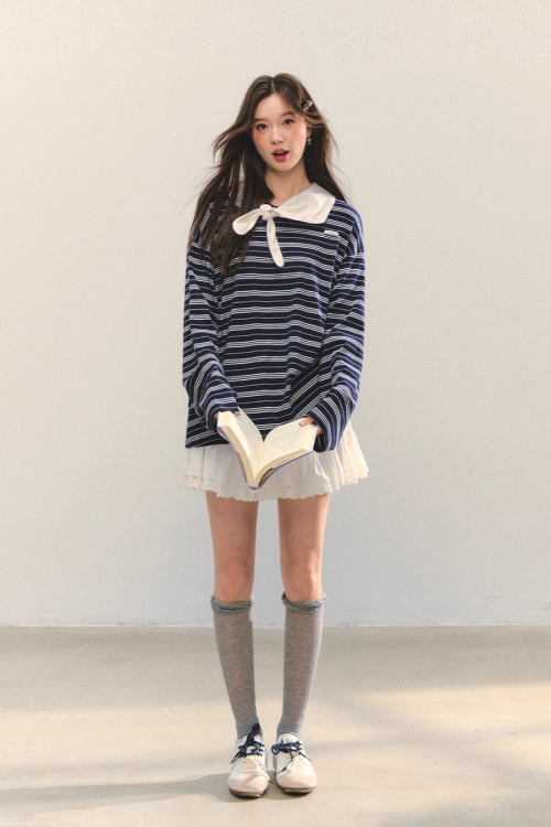 Marine Stripe Long Sleeve Top