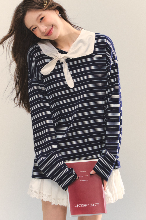 Marine Stripe Long Sleeve Top