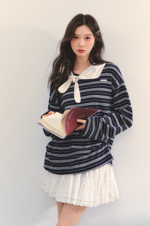 Marine Stripe Long Sleeve Top