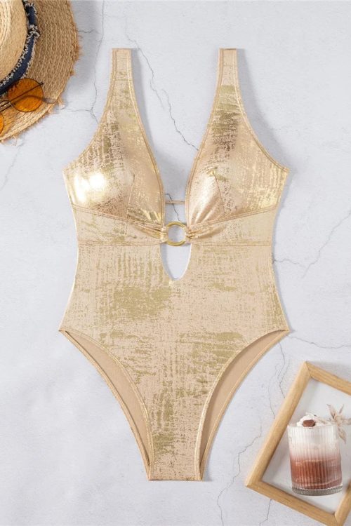 Metallic Gold One Piece Swimsuit