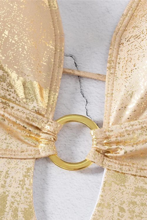 Metallic Gold One Piece Swimsuit