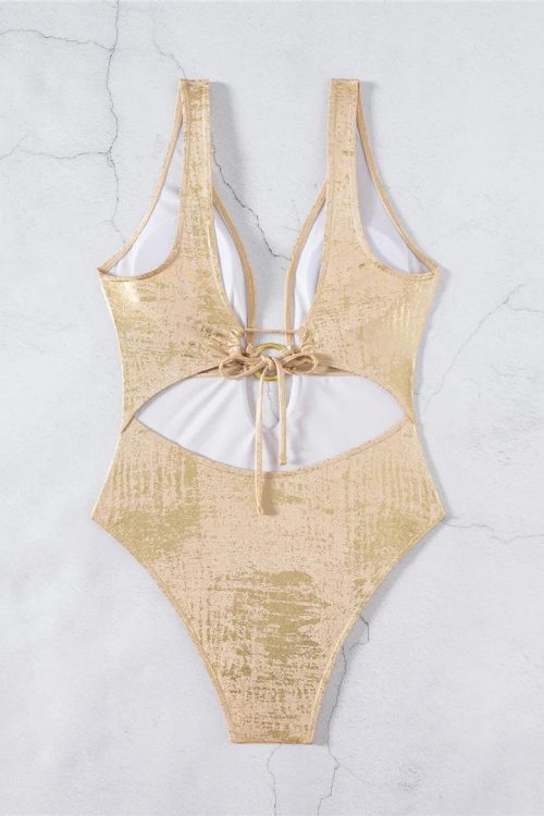 Metallic Gold One Piece Swimsuit